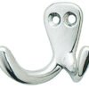 Wardrobe hook, Aluminium, polished, with 2 hooks